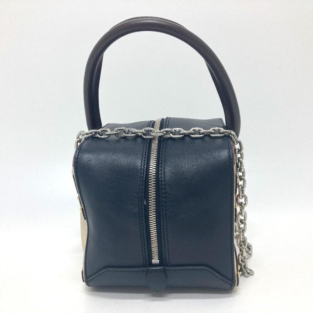 Authentic LOUIS VUITTON M52350 Trompe l'oeil Chain 2WAY Hand Bag Leather Black/B - Picture 16 of 16
